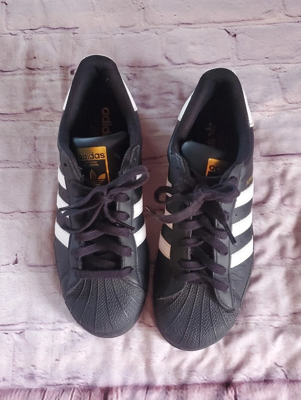 ADIDAS SUPERSTAR II BLACK/WHITE JI0079 SIZE 7 Lace-up Low Top Preppy School
